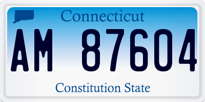 CT license plate AM87604