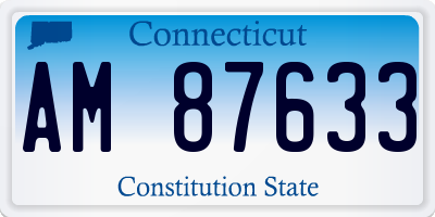 CT license plate AM87633