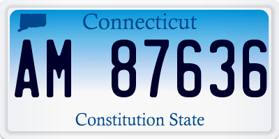 CT license plate AM87636