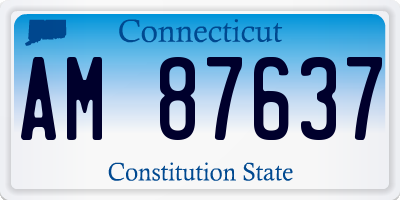 CT license plate AM87637