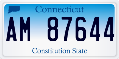CT license plate AM87644