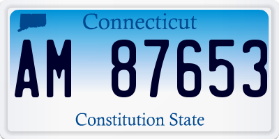 CT license plate AM87653