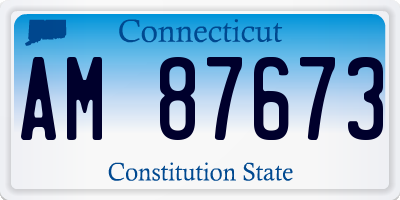 CT license plate AM87673