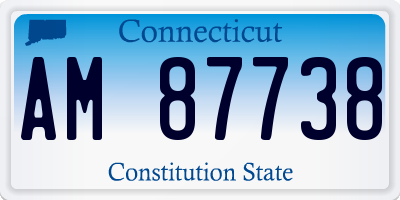 CT license plate AM87738