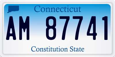 CT license plate AM87741