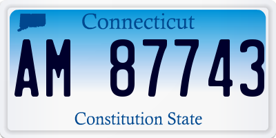 CT license plate AM87743