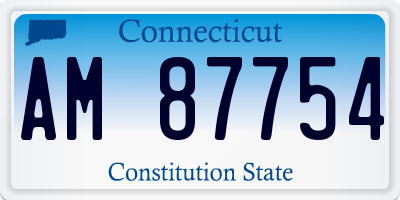 CT license plate AM87754
