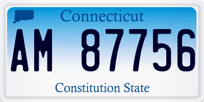CT license plate AM87756