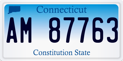 CT license plate AM87763
