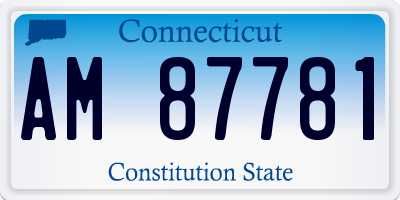 CT license plate AM87781
