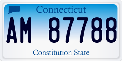 CT license plate AM87788