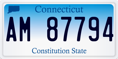 CT license plate AM87794