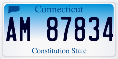 CT license plate AM87834