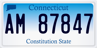 CT license plate AM87847
