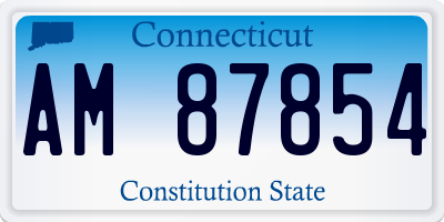 CT license plate AM87854