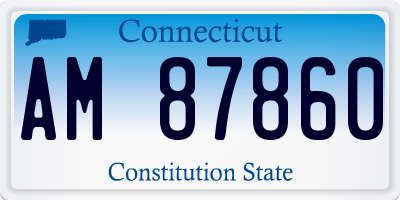 CT license plate AM87860