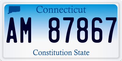CT license plate AM87867