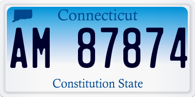 CT license plate AM87874
