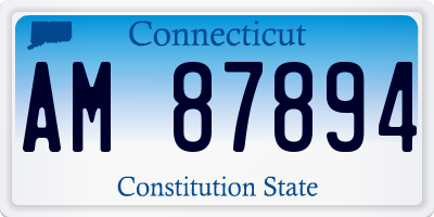CT license plate AM87894
