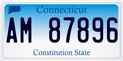 CT license plate AM87896