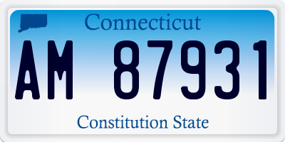 CT license plate AM87931