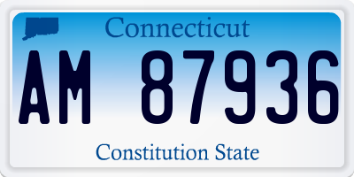 CT license plate AM87936
