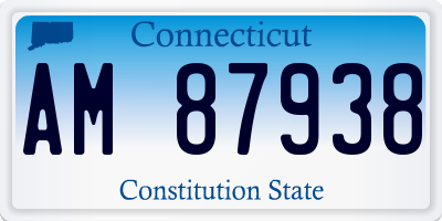 CT license plate AM87938