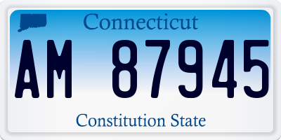 CT license plate AM87945