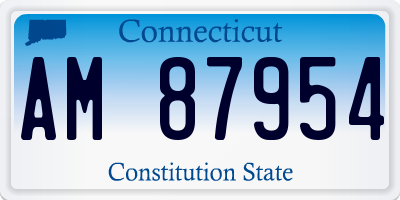 CT license plate AM87954