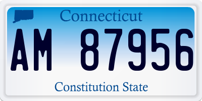 CT license plate AM87956