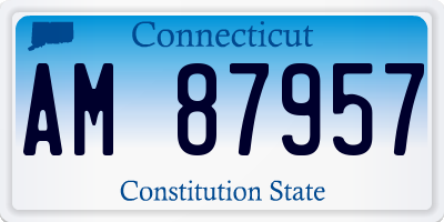 CT license plate AM87957