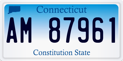 CT license plate AM87961