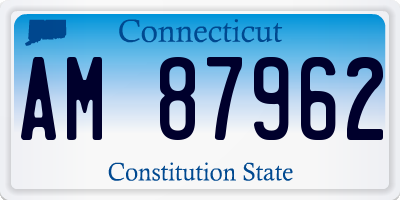 CT license plate AM87962