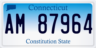 CT license plate AM87964