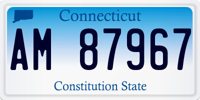 CT license plate AM87967