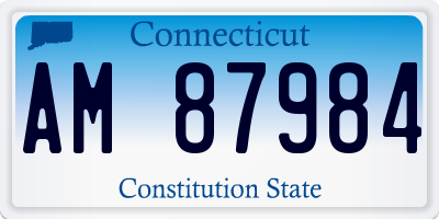 CT license plate AM87984
