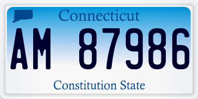 CT license plate AM87986