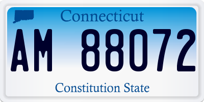 CT license plate AM88072