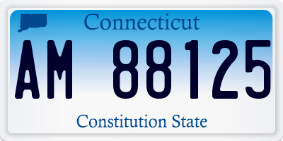 CT license plate AM88125