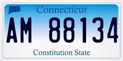 CT license plate AM88134