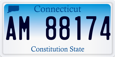 CT license plate AM88174