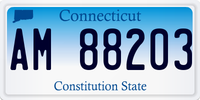 CT license plate AM88203