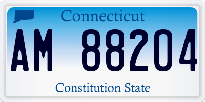 CT license plate AM88204