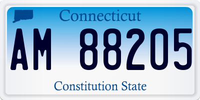 CT license plate AM88205