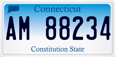 CT license plate AM88234