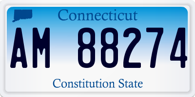 CT license plate AM88274