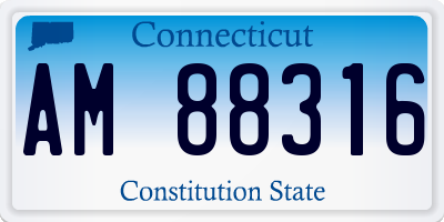 CT license plate AM88316