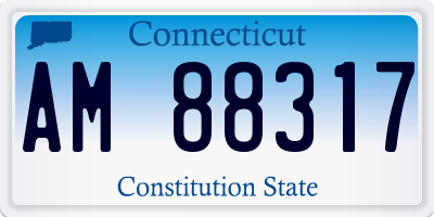 CT license plate AM88317