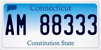 CT license plate AM88333
