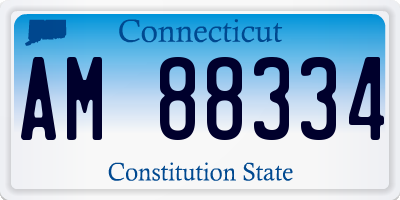 CT license plate AM88334